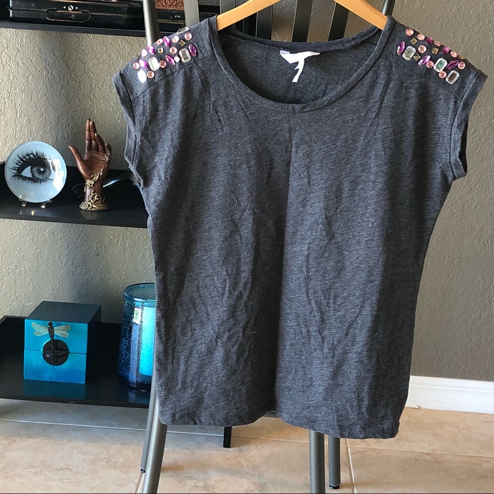 Cute Rhinestone Shoulder Top